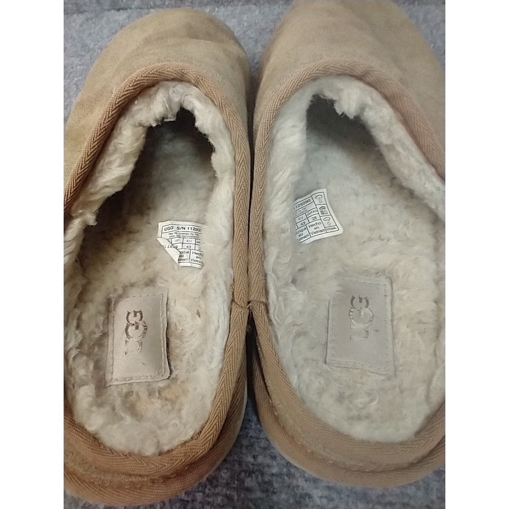 UGG Tasman LTA Slippers Mens Size 10 Chestnut Suede Shearling Mules 1129290 - Picture 7 of 9